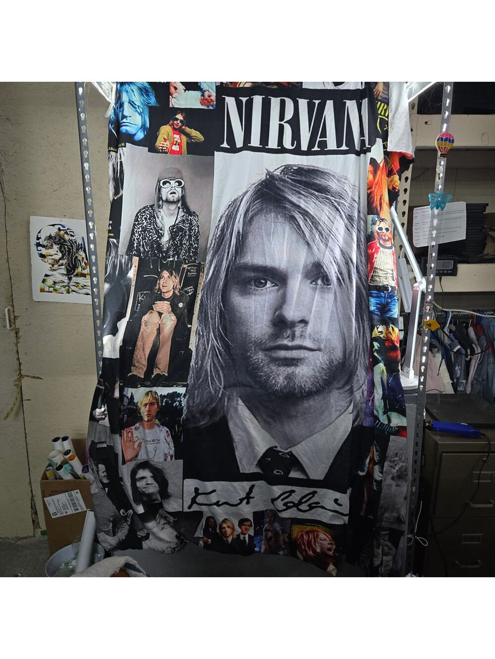 Nirvana Kurt Cobain Duvet and Pillow Shams Queen Photo Collage